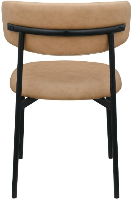 Meridian Furniture Lupita Tan/Matte Black Vegan Leather Dining Chair-3