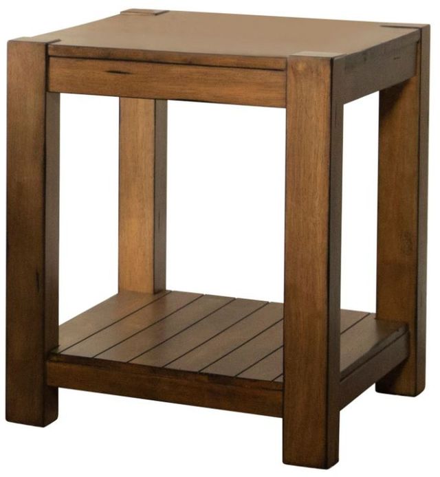 Coaster® Rustic Brown End Table with Lower Shelf-0