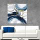 Sagebrook Home Blue Hand Painted Circles Canvas-2
