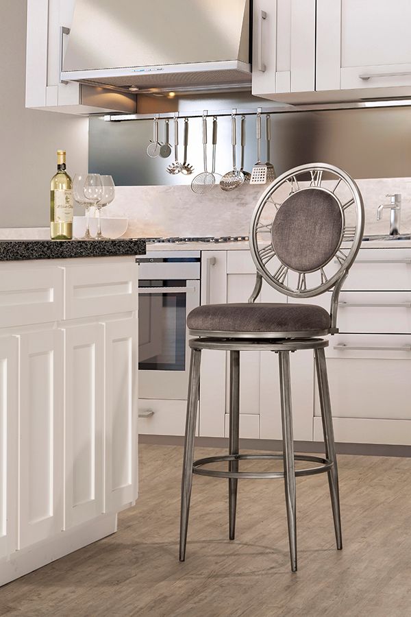 HH2 Home Big Ben Pewter Swivel Counter Stool-4