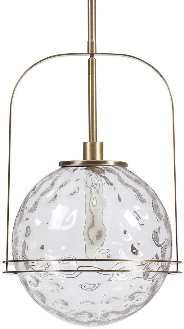 Uttermost® Mimas Antique Brass 1-Light Globe Pendant-4