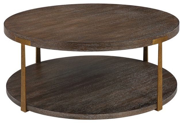 Uttermost® Palisade Walnut Coffee Table with Antique Gold Frame-3