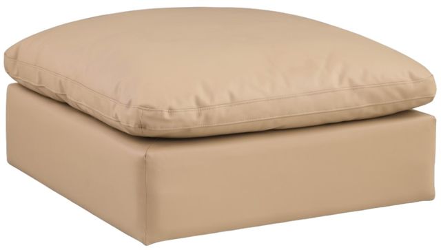 Meridian Furniture Comfy Tan Vegan Leather Ottoman-0