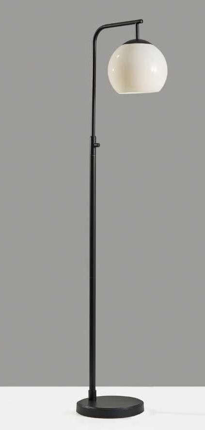 Adesso® Globe Black Floor Lamp with Milk Glass-1