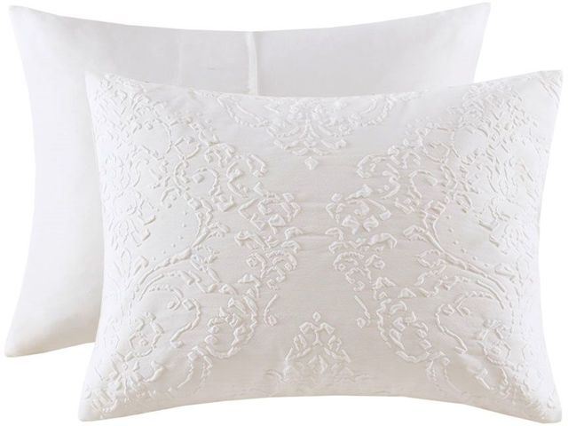 Olliix by Madison Park 4 Piece White Full/Queen Prelude Microsculpt Comforter Set-2