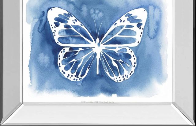 Classy Art Butterfly Inkling II by Grace Popp Mirror Framed Wall Art-1