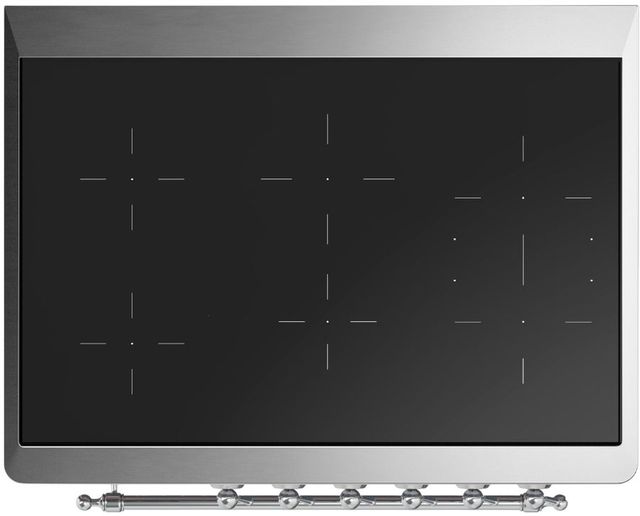 Ilve® Majestic III 36" Glossy Black Pro Style Induction Range with Triple Glass Door and Chrome Trim-2