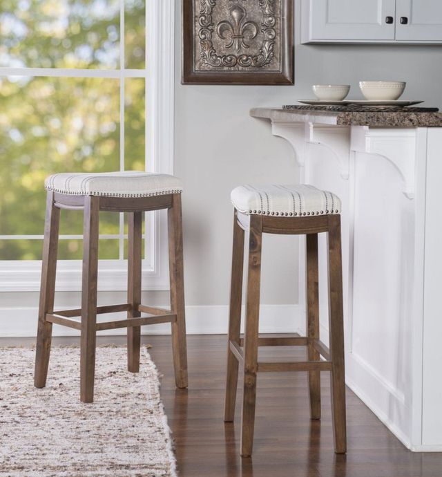 Linon Claridge Brown/Natural Bar Stool-1