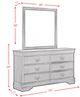 Elements International Louis Philippe Black Drawer Dresser and Mirror Set-4