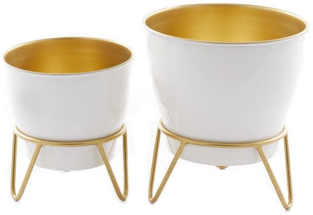 Deco Marche 2-Piece White Planter Set-0