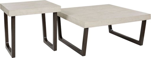 Signature Design by Ashley® Westenfort 2-Piece Gray Occasional Table with Espresso Base Set-1