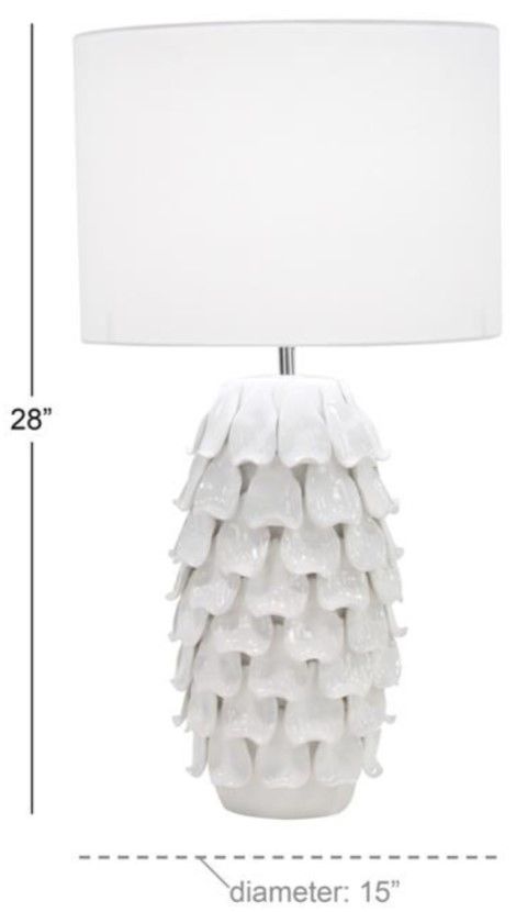 Deco Marche White Ceramic Layered Table Lamp-2
