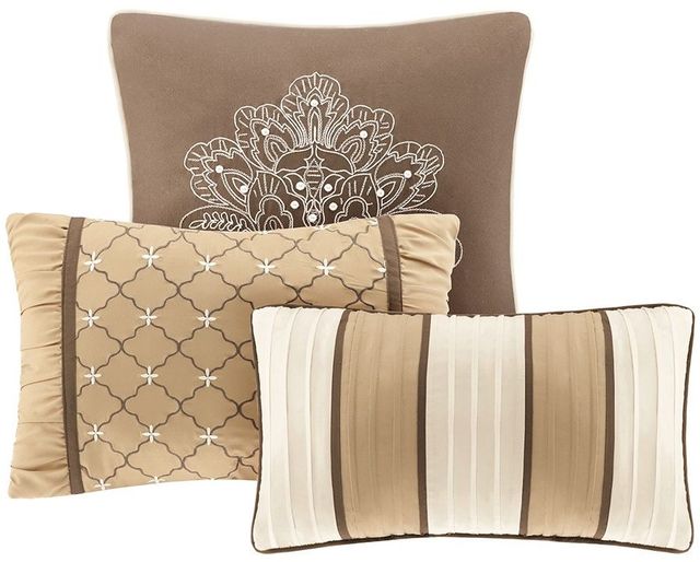 Olliix by Madison Park 6 Piece Brown/Gold Full/Queen Bellagio Reversible Coverlet Set-2