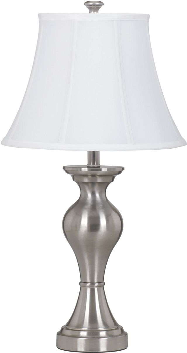Signature Design by Ashley® Rishona Set of 2 Brushed Silver Table Lamps-1