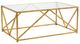 Chelsea House Harlequin Glass Top Coffee Table with Antique Gold Leaf Frame-0
