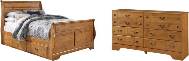 Signature Design by Ashley® Bittersweet 2-Piece Light Brown Queen Sleigh Bed Set-0