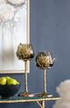 A & B Home Capri Gold Small Aluminum Leaf Glass Candle Holder-5