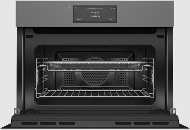 Fisher & Paykel Series 11 24” Gray Glass Minimal Compact Convection Electric Speed Oven-1