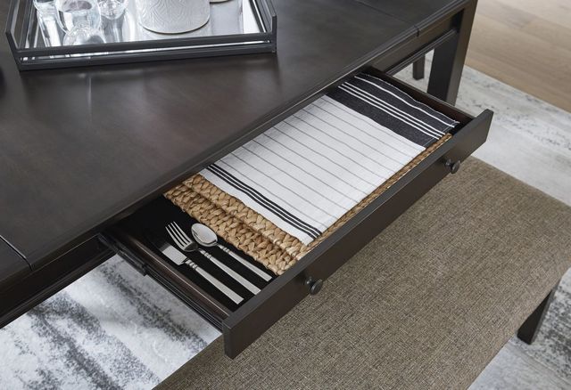 Signature Design by Ashley® Ambenrock Almost Black Storage Dining Table-2