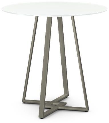 Amisco Customizable Dirk 42" White Glass Bar Table-0