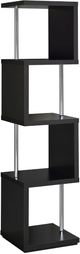 Coaster® Baxter Black/Chrome 4-Shelf Bookcase-0