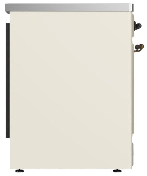 Ilve® Majestic III 30" Antique White Pro Style Induction Range with Solid Door and Burnished Trim-2