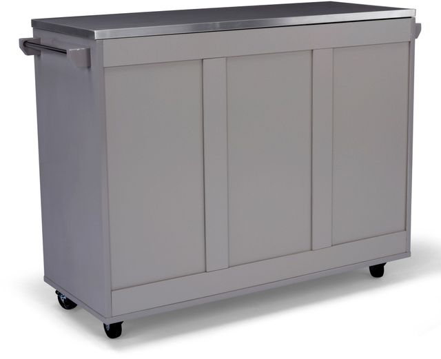 homestyles® Linear Gray/Stainless Steel Kitchen Cart-2