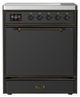 Ilve® Majestic III 30" Graphite Matte Pro Style Induction Range with Solid Door and Burnished Trim-0