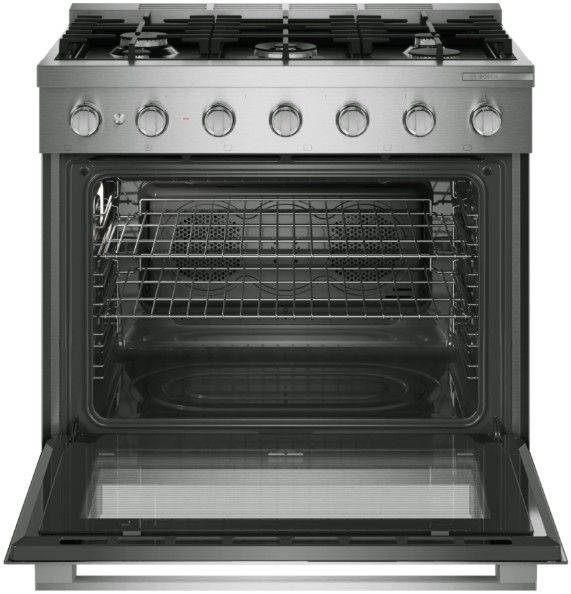 Bosch® 500 Series 36” Stainless Steel Freestanding Dual Fuel Range-1