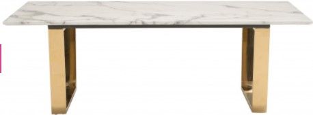 Zuo® Modern Atlas White Coffee Table with Gold Base -1