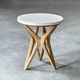 Uttermost® Marnie Ivory Limestone Top Side Table with Warm Oatmeal Wash Base-1