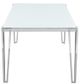 Coaster® Pauline White Rectangular Dining Table with Chrome Metal Leg-2