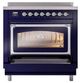 Ilve® Nostalgie II Noblesse 36'' Midnight Blue Pro Style Induction Range with Chrome Trim-3