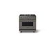 Viking® 5 Series 36" Damascus Gray Pro Style Dual Fuel (NG) Range with Brushed Brass Trim-0