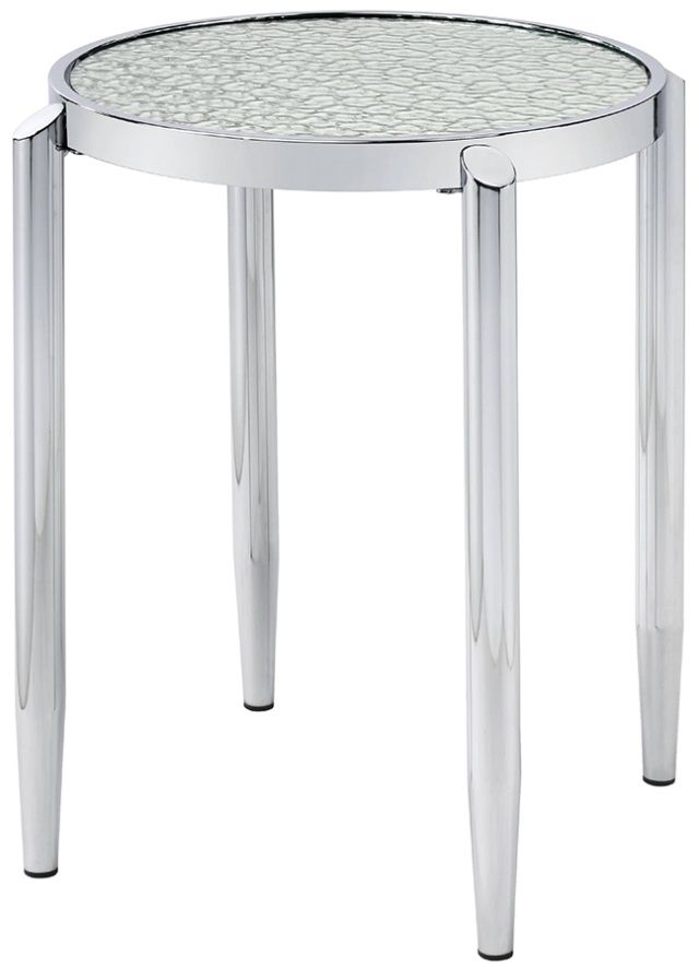 ACME Furniture Abbe Glass End Table with Chrome Base-0