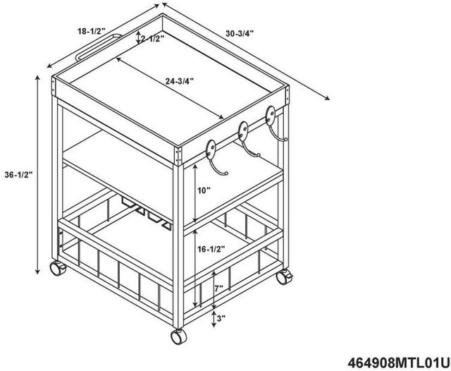 Linon Austin Walnut Kitchen Cart-1