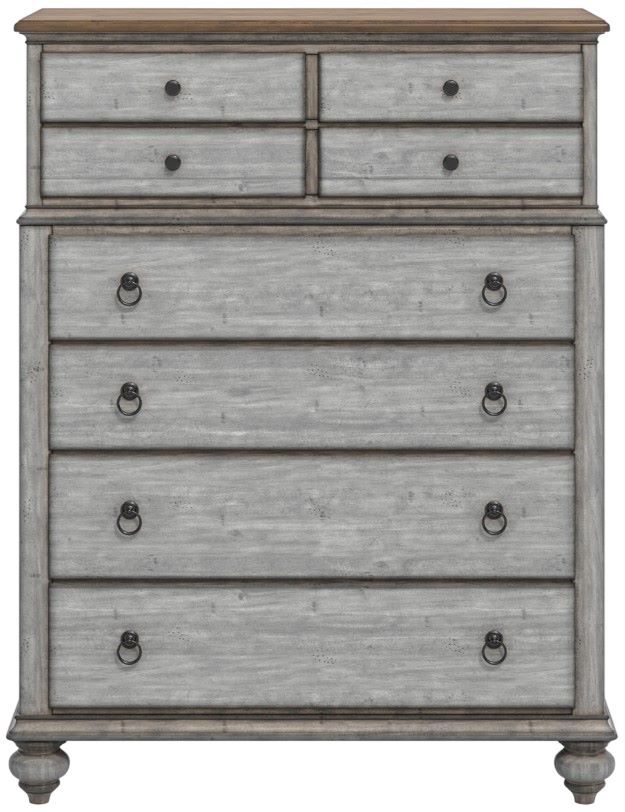 Flexsteel® Plymouth Distressed Graywash Drawer Chest-1