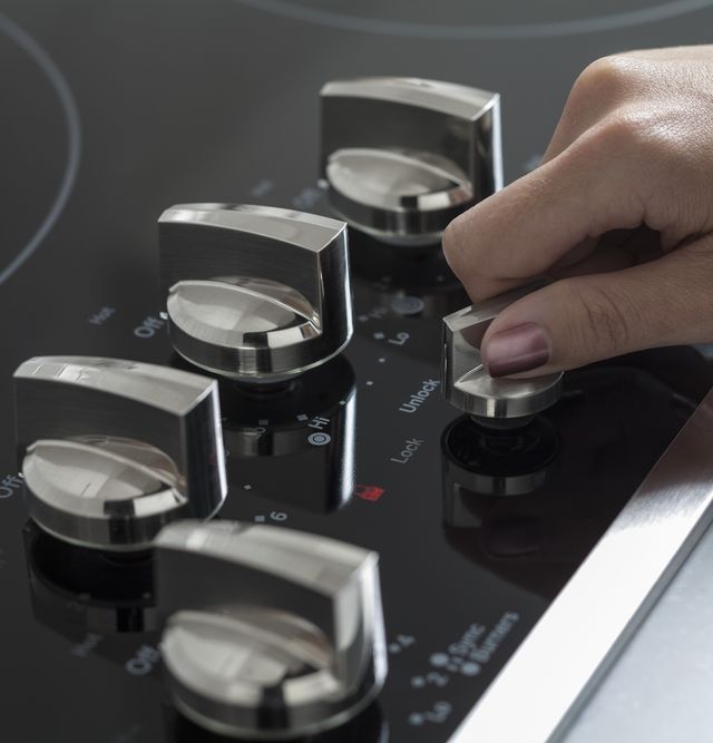 GE Profile™ 36" Black with Stainless Steel Electric Cooktop-3