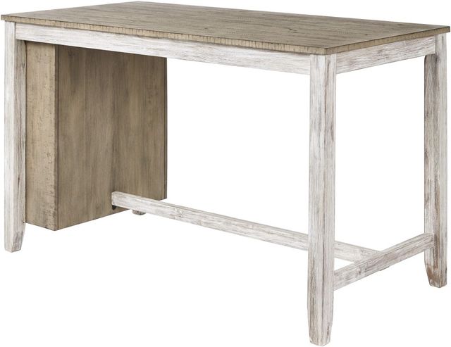 Signature Design by Ashley® Skempton Light Brown Counter Height Dining Table with White Trestle Legs -4
