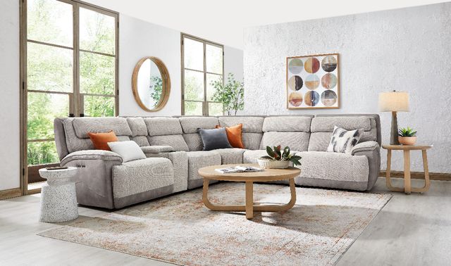Drew & Jonathan Home Belvedere Grey 6pc Power Reclining Sectional-KIT90173 PARIS SILVER P98102547-0