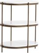 Four Hands Felix  Antique Brass/Polished White Oval Nightstand-0