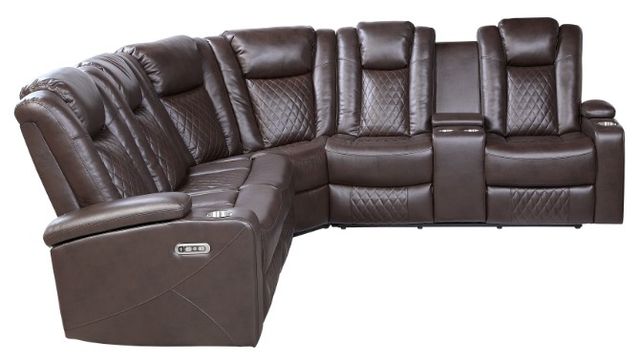 Homelegance® Caelan Dark Brown 3-Piece Sectional Sofa Set-2