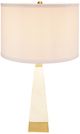 A & B Home White and Gold Thin Pyramid Table Lamp with Drum Shade-2