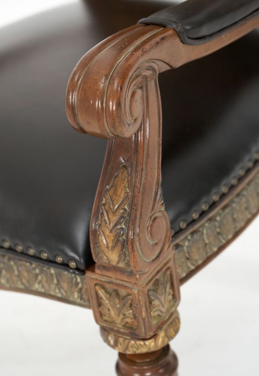 Michael Amini® Villa Valencia Black/Classic Chestnut Arm Chair-5