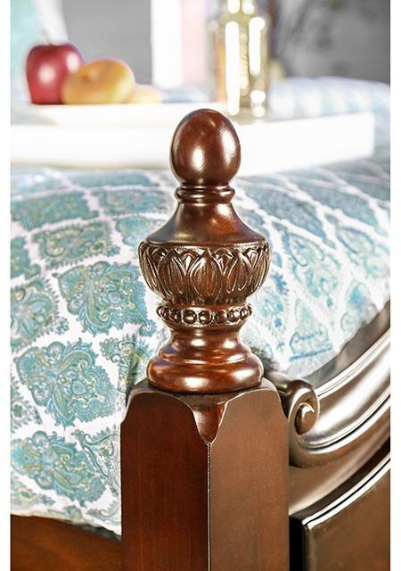 Furniture of America® Mandura Cherry Eastern King Bed-3