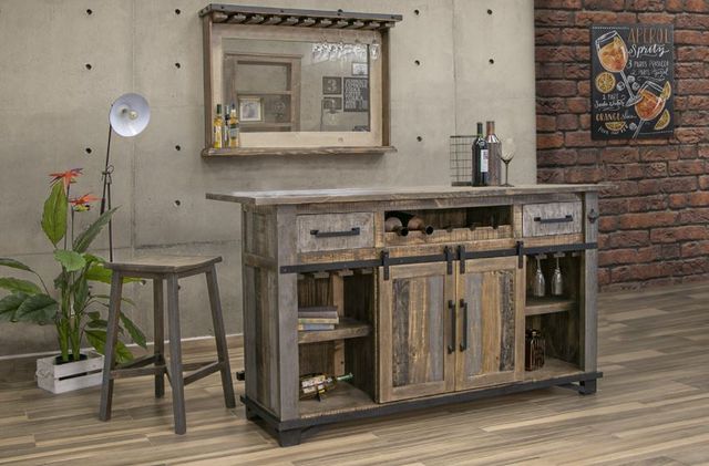 International Furniture Direct Loft Brown Brown/Gray Bar-1