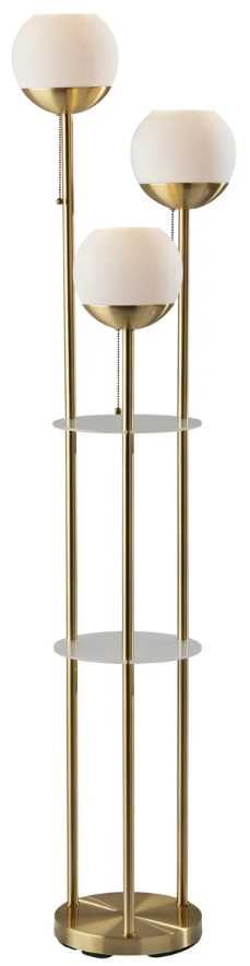 Adesso® Bianca Antique Brass Shelf Floor Lamp-0