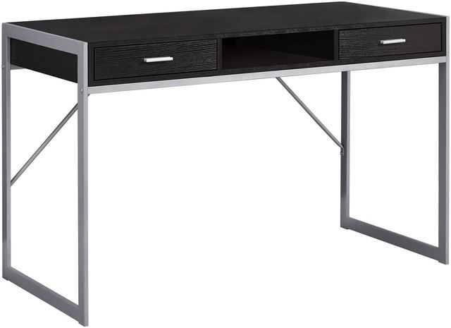 Monarch Specialties Inc. 48"L Espresso and Silver Metal Computer Desk-1