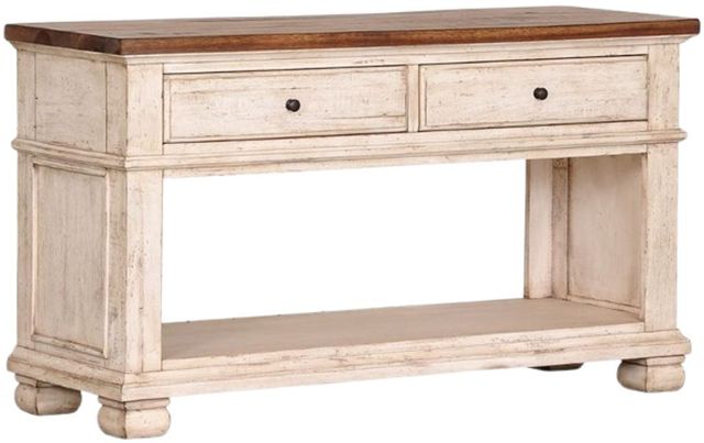 Napa Furniture Design Belmont Brown Sofa Table with White Base-0