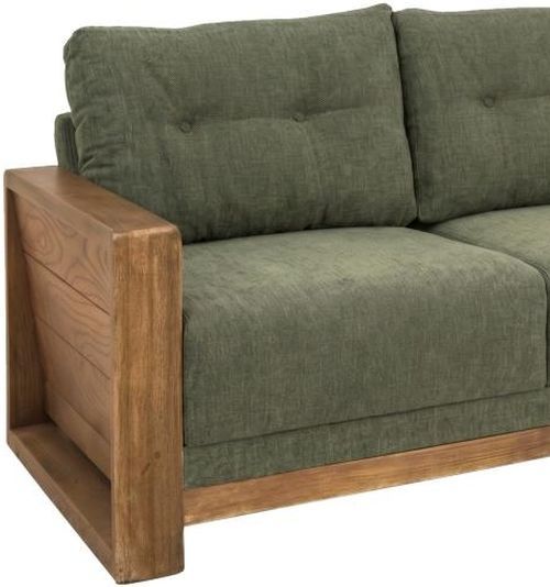 International Furniture Direct Ancora Brown/Olive Sofa-1